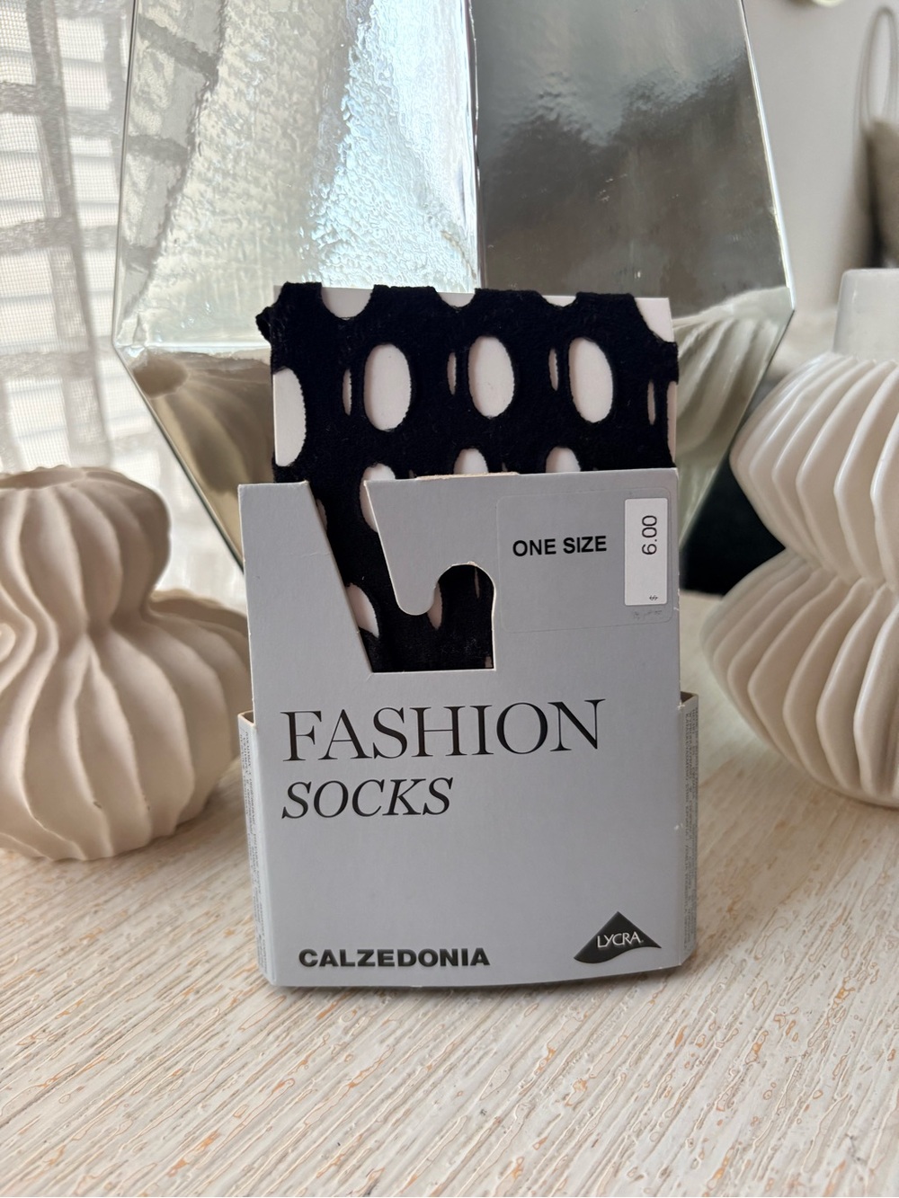 NWT Calzedonia Black Open Knit Fashion Socks